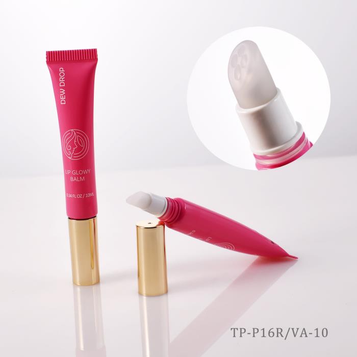 No-drip airless cosmetic tube with silicone applicator